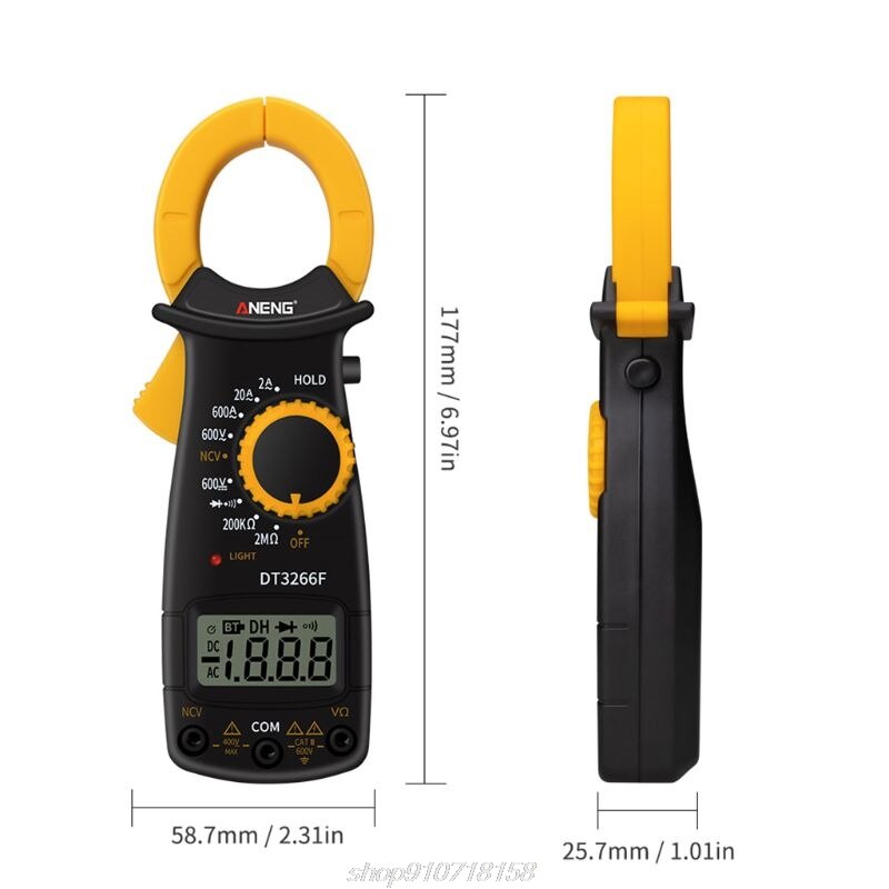 DT3266F Digital Clamp Meter Multimeter AC/DC Voltage Current Ampere NCV Resistance Diode Tester with Buzzer M22 21