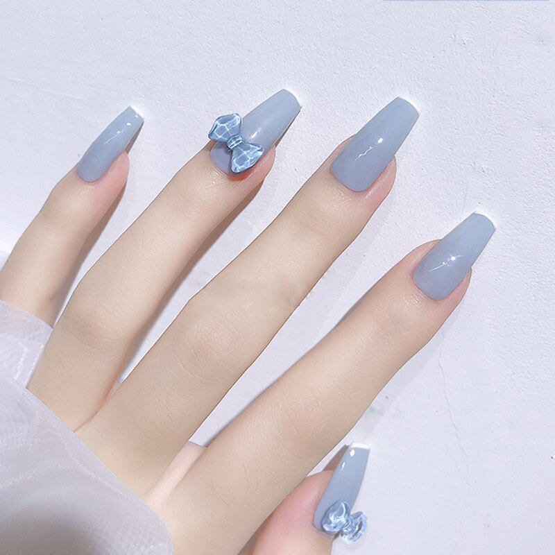 10 Uds. De lazos 3D para decoración de uñas, accesorios de manicura para manicura, adornos japoneses de colores, Semi transparentes