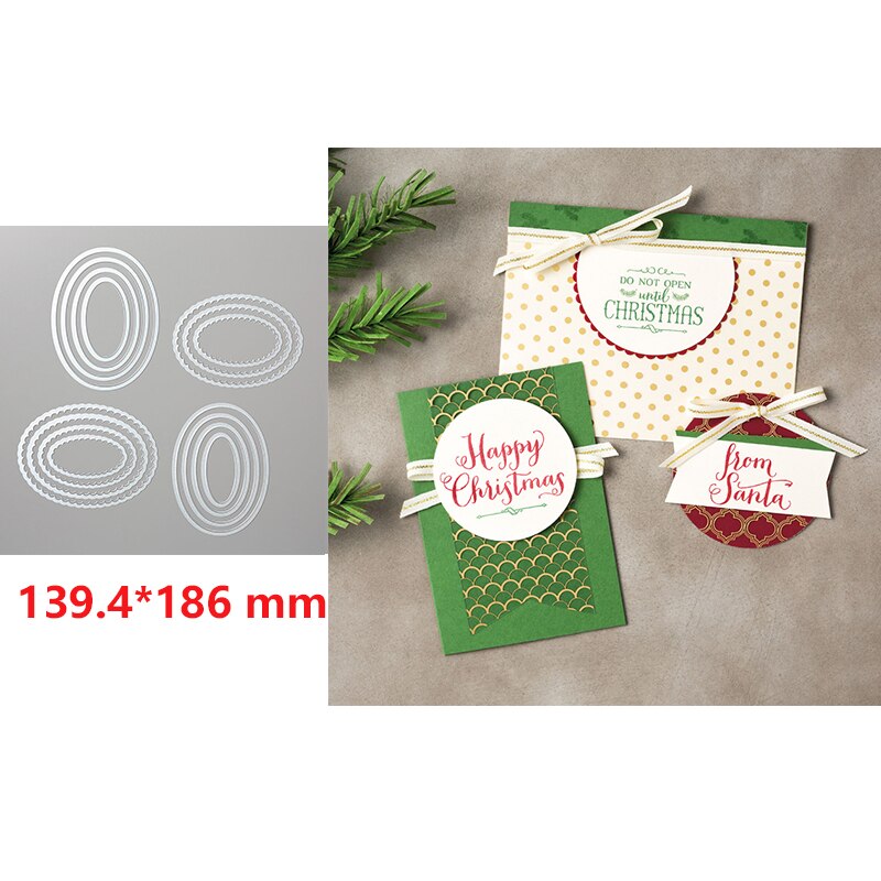 Circle Oval Rectangle Polygon Frames Set Metal Cutting Dies for DIY Scrapbooking Embossing Cards Craft Making 20A: 2