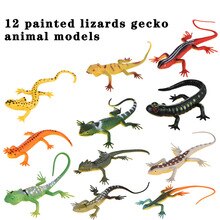Eco-friendly Bagged Lizard Model Toy 12 Painted Lizard Animal Model: Default Title