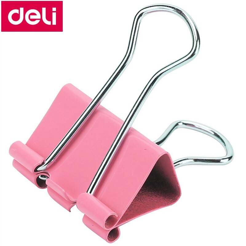 24PCS/BOX Deli 8553 binder clips 1-1/4" (32mm) color clips paper documents clips