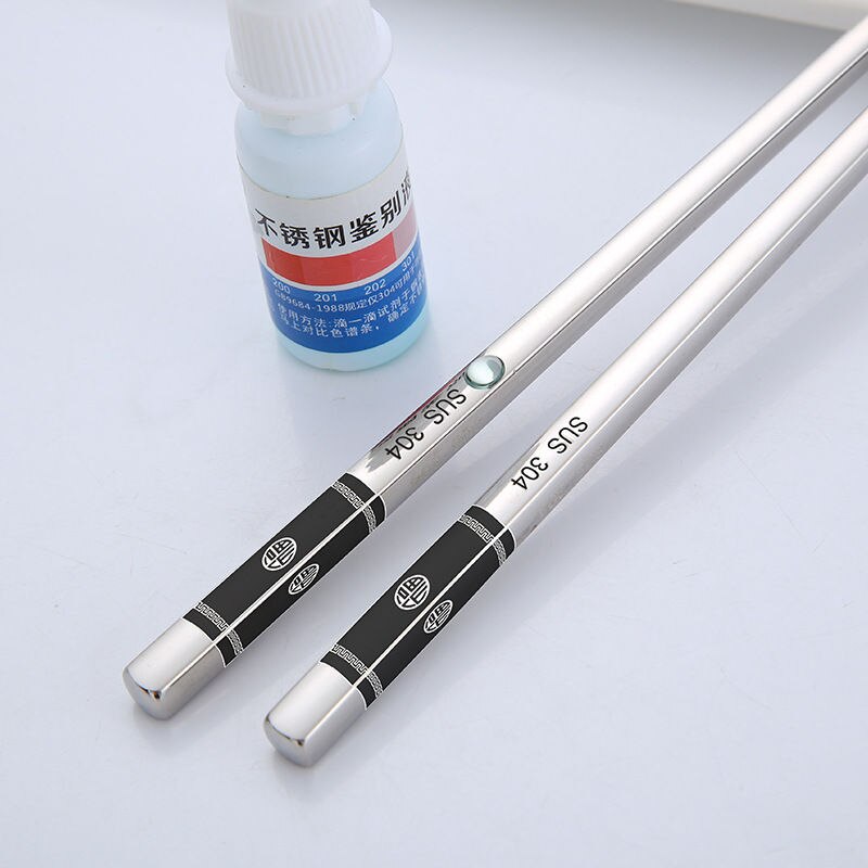 Vacklo-palillos coreanos de acero inoxidable 304, todo cuadrado, antideslizantes y antiquemaduras, huecos, de Metal, 1 ud.