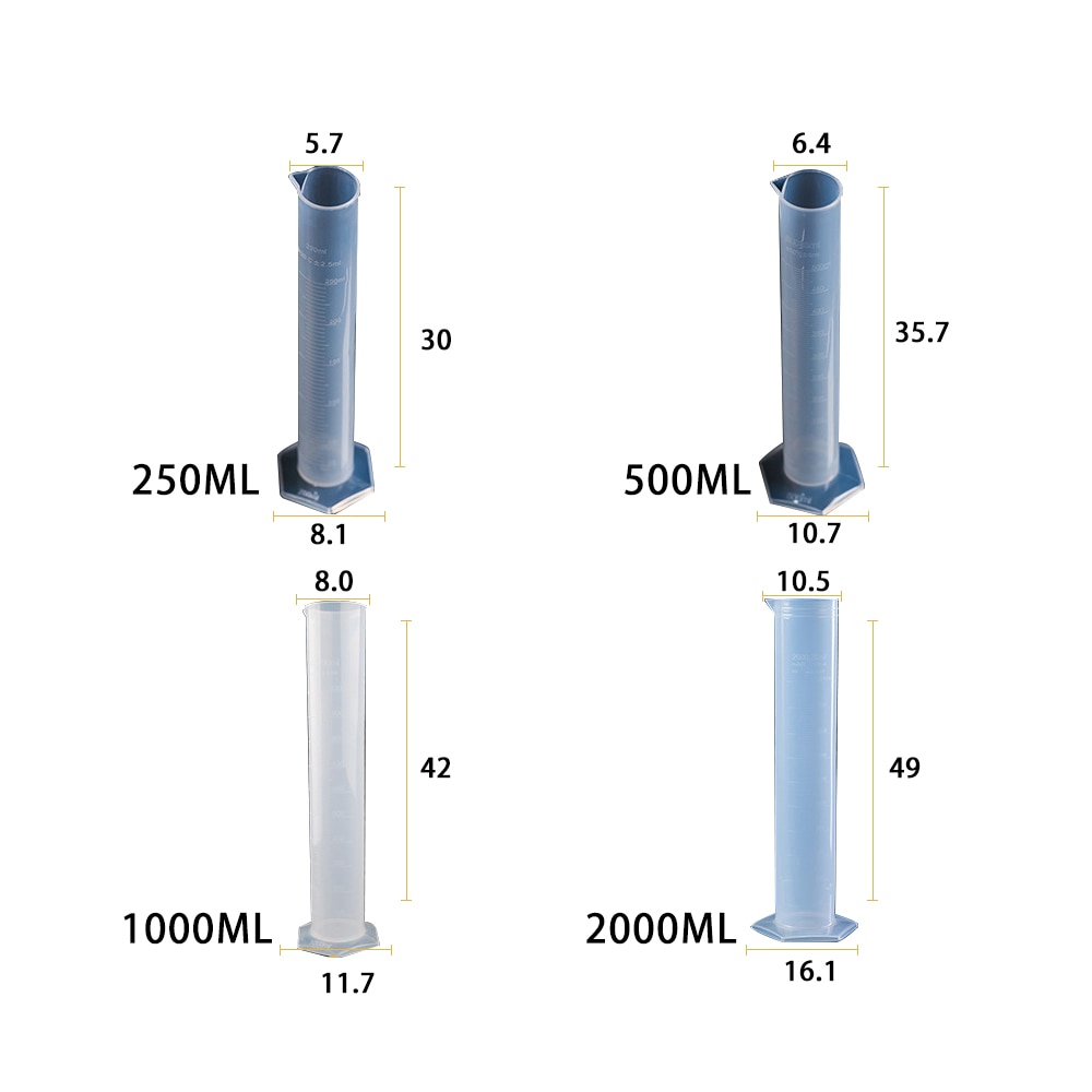 Affordable Chemistry Set Measuring Plastic Measuring Cylinder Graduated Cylinders for Lab Supplies Laboratory Tools Set of 4
