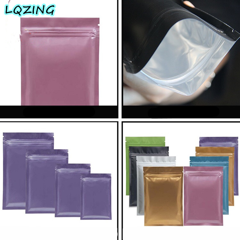 20Pcs Kleur Aluminiumfolie Zak Mini Self Seal Ziplock Verpakking Voedsel Zak Hersluitbare Bakken Snoep Sieraden Onderdelen Tassen Kleine zakjes