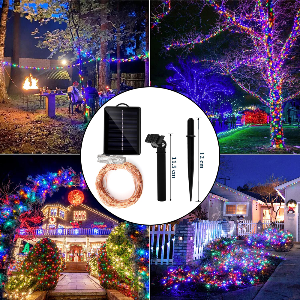 7 m/12 m/22 m/32 m/42 m Solar- Lichterkette LED Ti... – Grandado