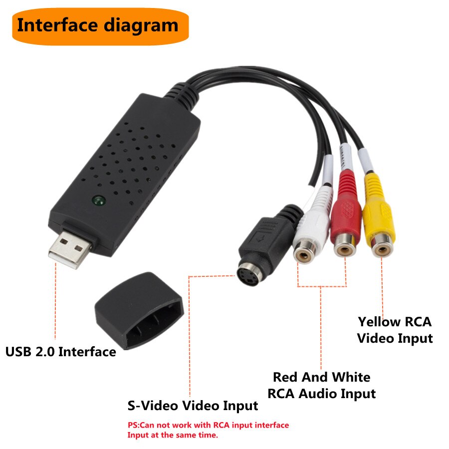 Vhs Naar Digitale Converter Usb 2.0 Video Converter Audio Capture Kaart Vhs Doos Vhs Videorecorder Tv Naar Digitaal Converter Ondersteuning win 7/8/10