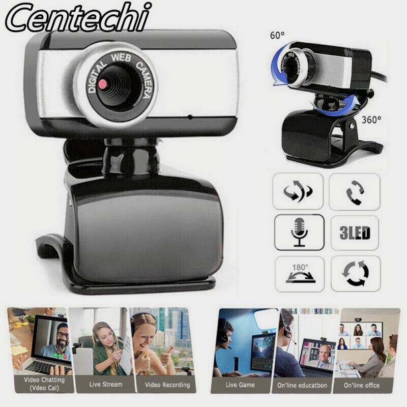 480p HD Webcam avec micro rotatif PC de bureau Web caméra Cam Mini ordinateur WebCamera Cam enregistrement vidéo travail Plug and Play