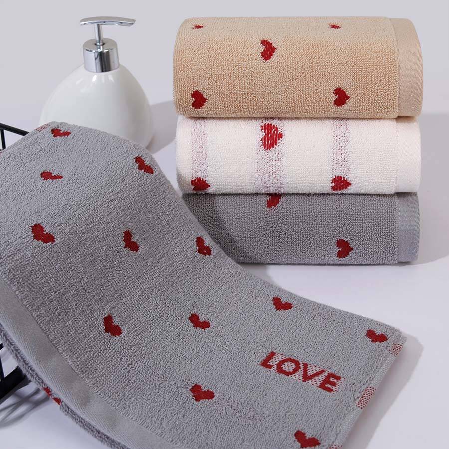 34x75cm Cute Love heart Towel for Adults Absorbent Quick Drying Spa Body Wrap Face Hair Shower lemon Towels Large Beach Cloth: Dark Grey