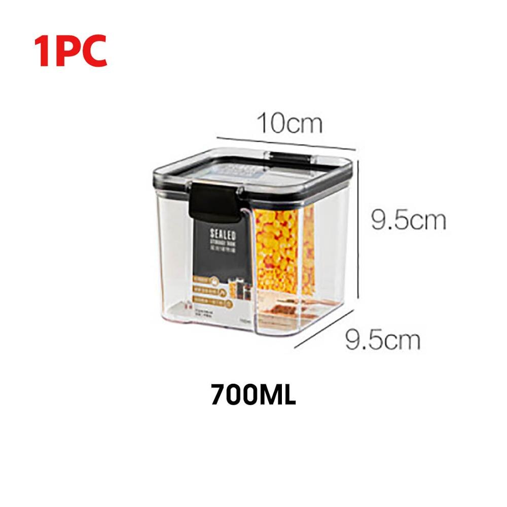 700/1300/1800Ml Voedsel Container Plastic Keuken Koelkast Noodle Box Multigrain Opslagtank Transparante Verzegelde Blikken: 700ml