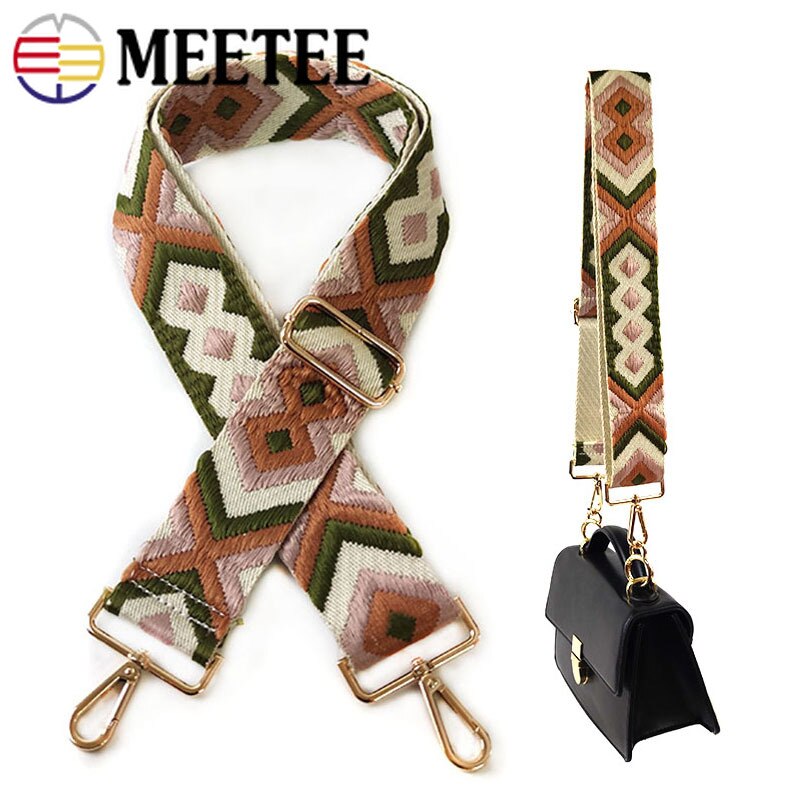 Meetee 2M 50Mm 2Mm Dik Polyester Jacquard Webbing Bag Riem Riem Geweven Patroon Lint Band Diy Kledingstuk naaien Omboordsels Tape