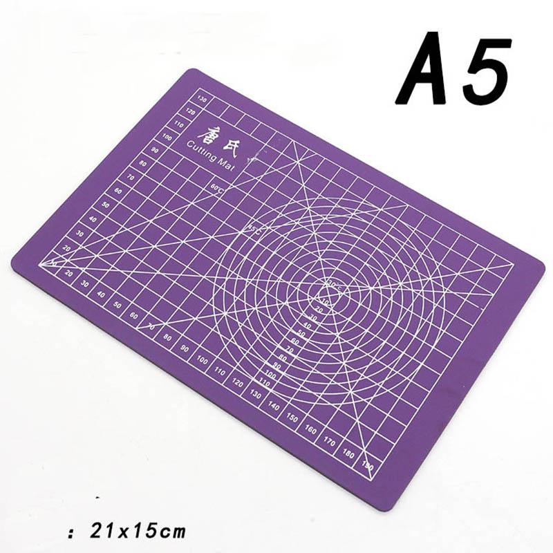 Tapete de corte para manualidades de PVC, tabla de corte para grabado de cuero, almohadilla suave, banco de trabajo, Patchwork, costura Manual, cuchillo DIY, A3/A4/A5: purple A5