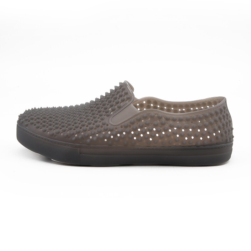 Zapatos informales antideslizantes para hombre, mocasines sin cordones con agujeros, transpirables, para playa,: Gris / 44