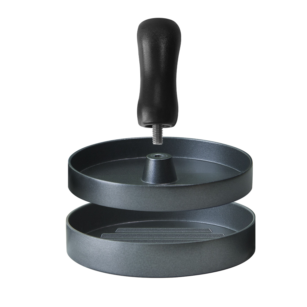 1 set rund hamburgerpress aluminiumlegering non-stick 11 cm hamburgare kött nötkött bbq grill hamburgerpress biffmaskin form idealisk