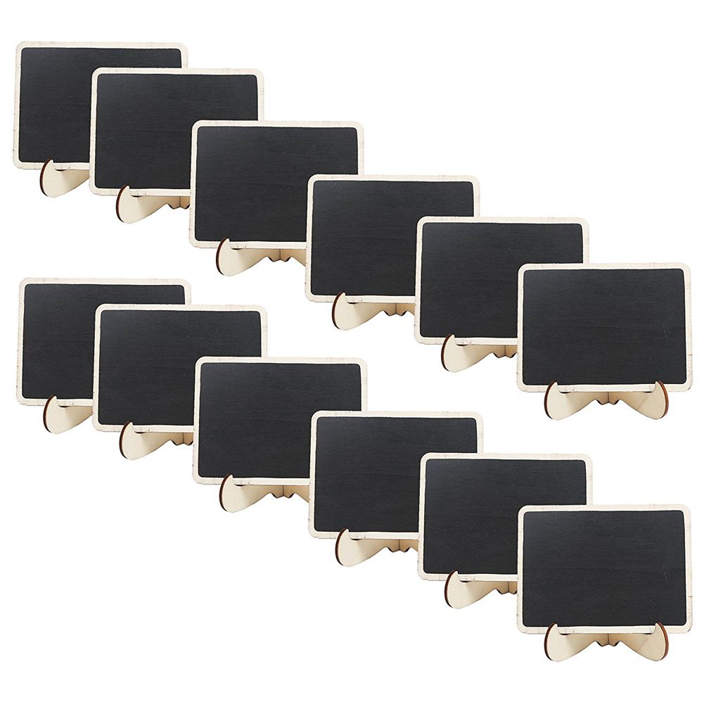 Mini Houten Frame Tafel Nummer Krijtbord Borden Met Stand, Pack Van 12