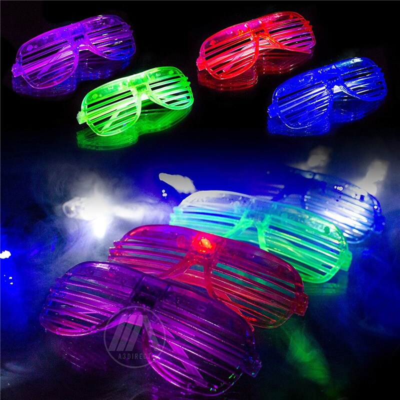 12pcs a Pack LED Glasses Flash Luminous Blind Eyewear Light Eye Mask Blinking Glowing Glasses for Halloween Christmas Party