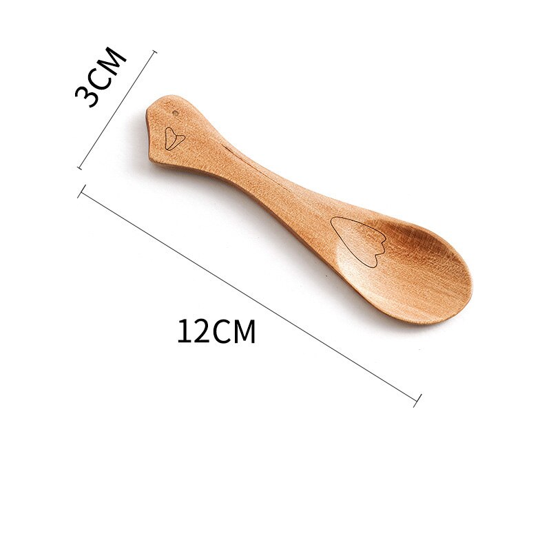 Cuillère en bois pour enfants, dessin animé mignon cuillère à café thé soupe cuillères à remuer Dessert couverts à miel outils de cuisine de Style japonais vaisselle: Style G