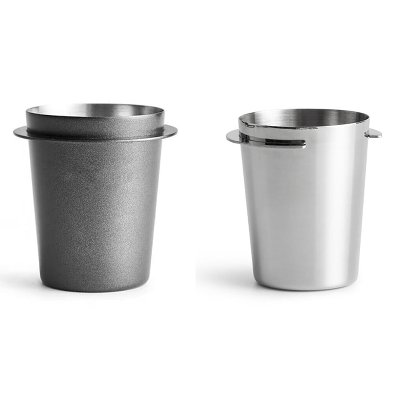 Doseringskopp av rostfritt stål kaffe snusande mugg pulvermatare för 58mm espressomaskiner portafilter kaffebutiker
