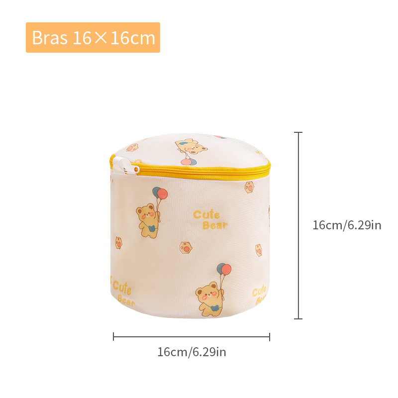 Print Cartoon Beer Waszak Badkamer Kleding Opslag Waszak Voor Wasmachine Anti-Vervorming Kleding Organizer Zes Grootte: Dark Gray