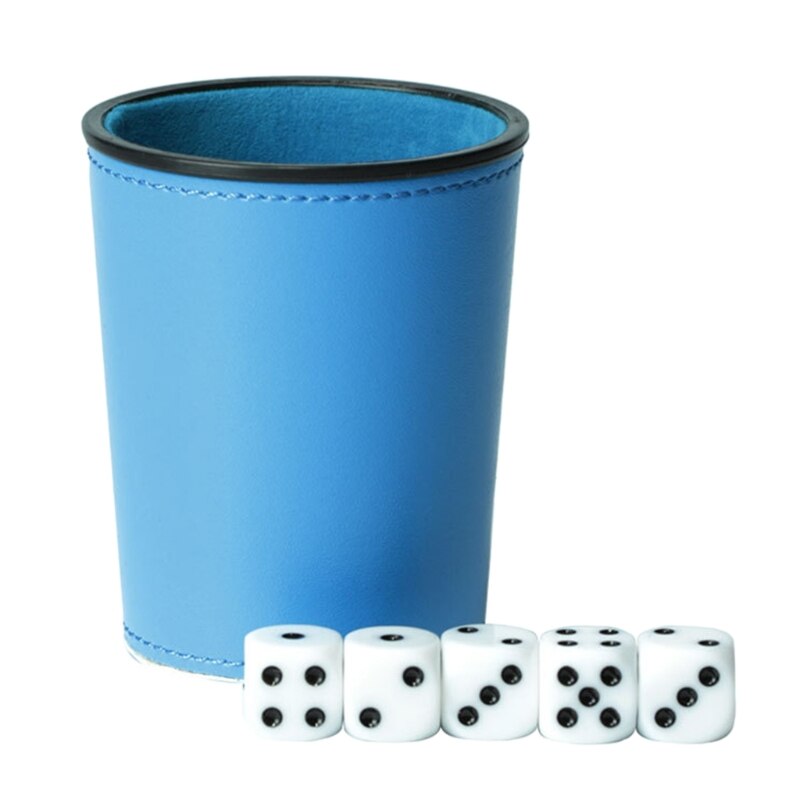 Leather PU Dice Cup Party Board Game Bar KTV Entertainment Dice Box with Dices and Brand: SBL