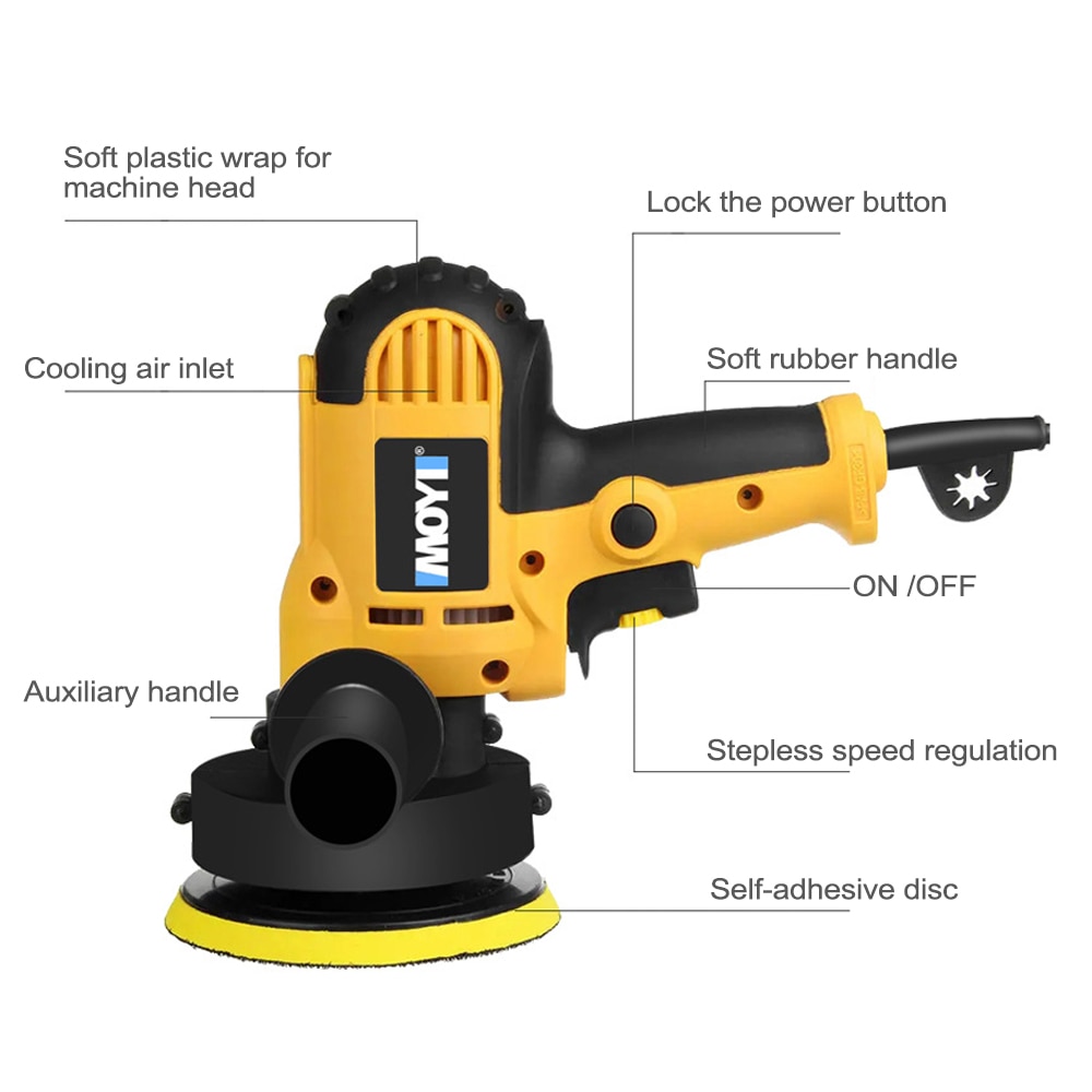 Car Polishing Machine Stepless Speed Adjustable Car Polisher Auto Polishing Machine High Efficiency Waxing Tool 110V/220V