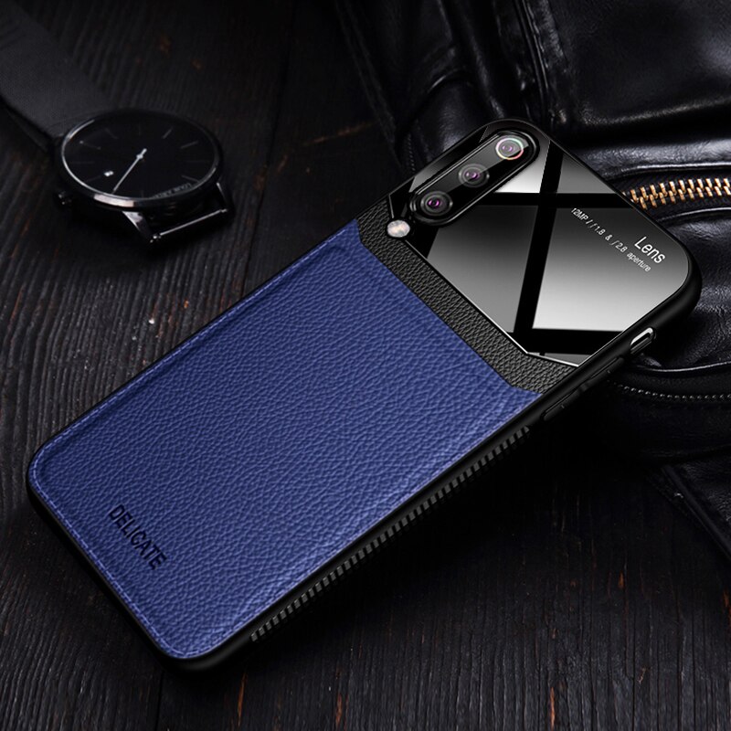 Silkscreen Mirror Leather Case For Xiaomi Redmi Note 7 Redmi 7 Note 8 Pro Back Luxury Case for Xiaomi Mi 8 Mi 9 T Mi9T Pro: For Xiaomi Mi 9 / Blue