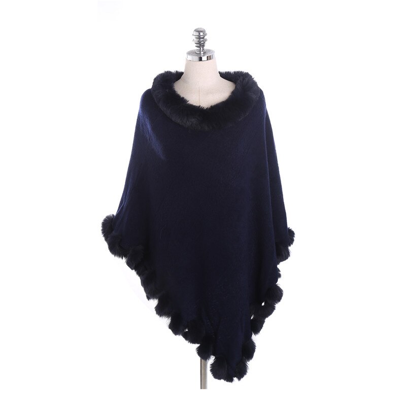 Vinter varme solide ponchoer og kapper til kvinder overdimensionerede sjaler indpakker kashmir pashmina kvindelig bufanda: 1