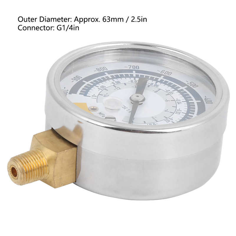 Strong G1/4in Pressure Gauge Pressure Gauge Pressure Changes for Home Measurement Water Gage Measure Air Pressure Measure