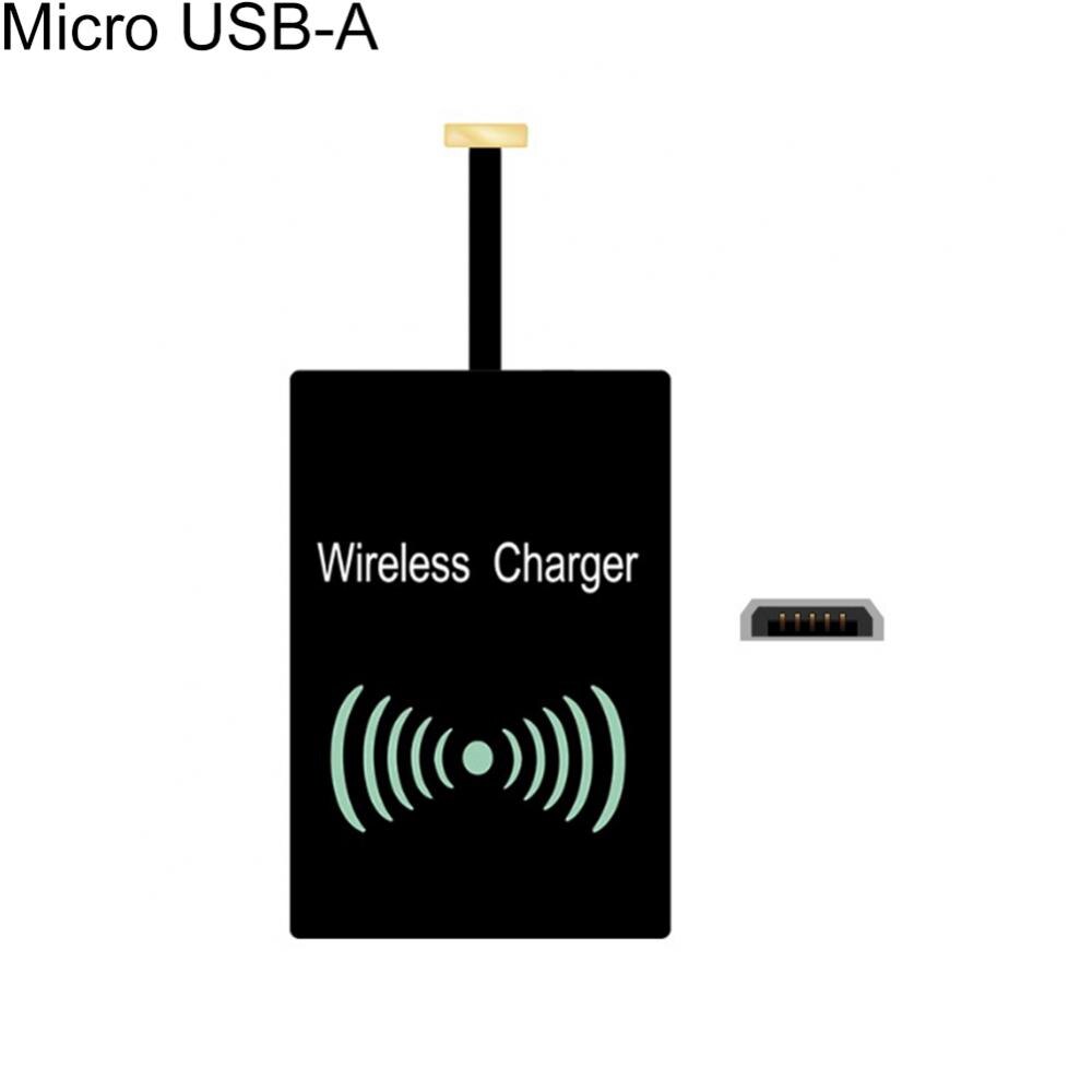 Lekki bezprzewodowy odbiornik ładowania Qi do Samsung Huawei Xiaomi uniwersalny Adapter Micro USB typu C szybka bezprzewodowa ładowarka: for Micro USB A