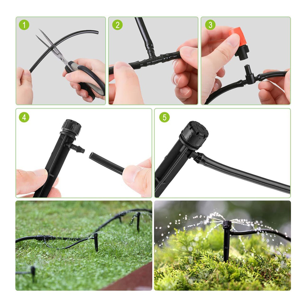 50pcs Adjustable Micro Drip Irrigation System With Spike Bottom Watering Sprinklers Emitter Dripper Garden Supplies