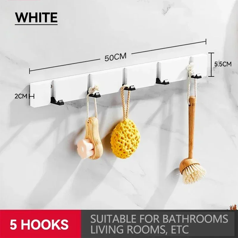 Opvouwbare Bamboe Onzichtbare Badkamerhaak Houten Ophanghaken Jas Handdoekhangers Huishoudelijke Boomstammen Witte Antieke Kleur Rijhouder: WIT