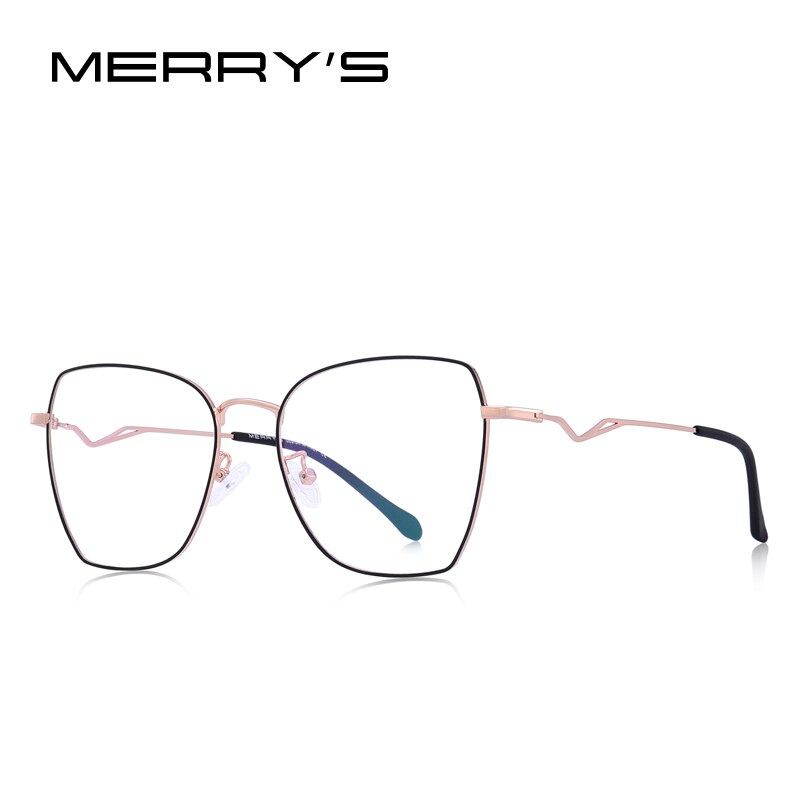 MERRYS Women Trending Glasses Frame Ladies Myopia Prescription Optical Eyeglasses S2021: C04 Gold Black