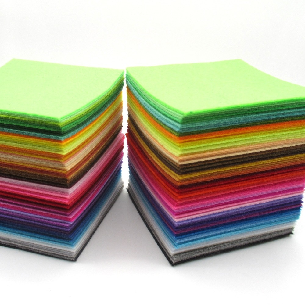 88 kleuren Vilt Stof Geweven Vilt 1mm Dikte 88 Sheets/pack Naaien Materiaal Voor DIY Naald craft Naaien Speelgoed Voor Meisjes