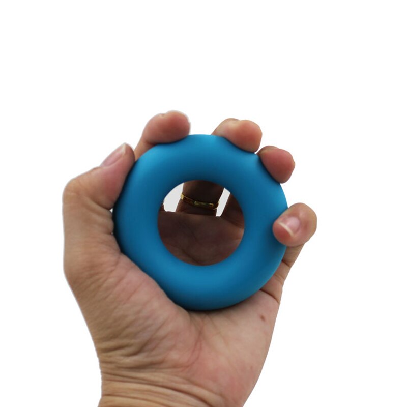 Silicone Adjustable Hand Grip Gripping Ring Finger Forearm Trainer Carpal Expander Muscle Workout Exercise Gym Fitness: Sky Blue