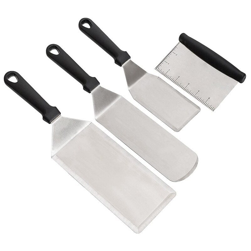 Metalen Spatel Bakplaat Accessoires Set-Platte Spatel Pancake Flipper Hamburger Turner-Bbq Bakplaat Accessoires Kit: Default Title