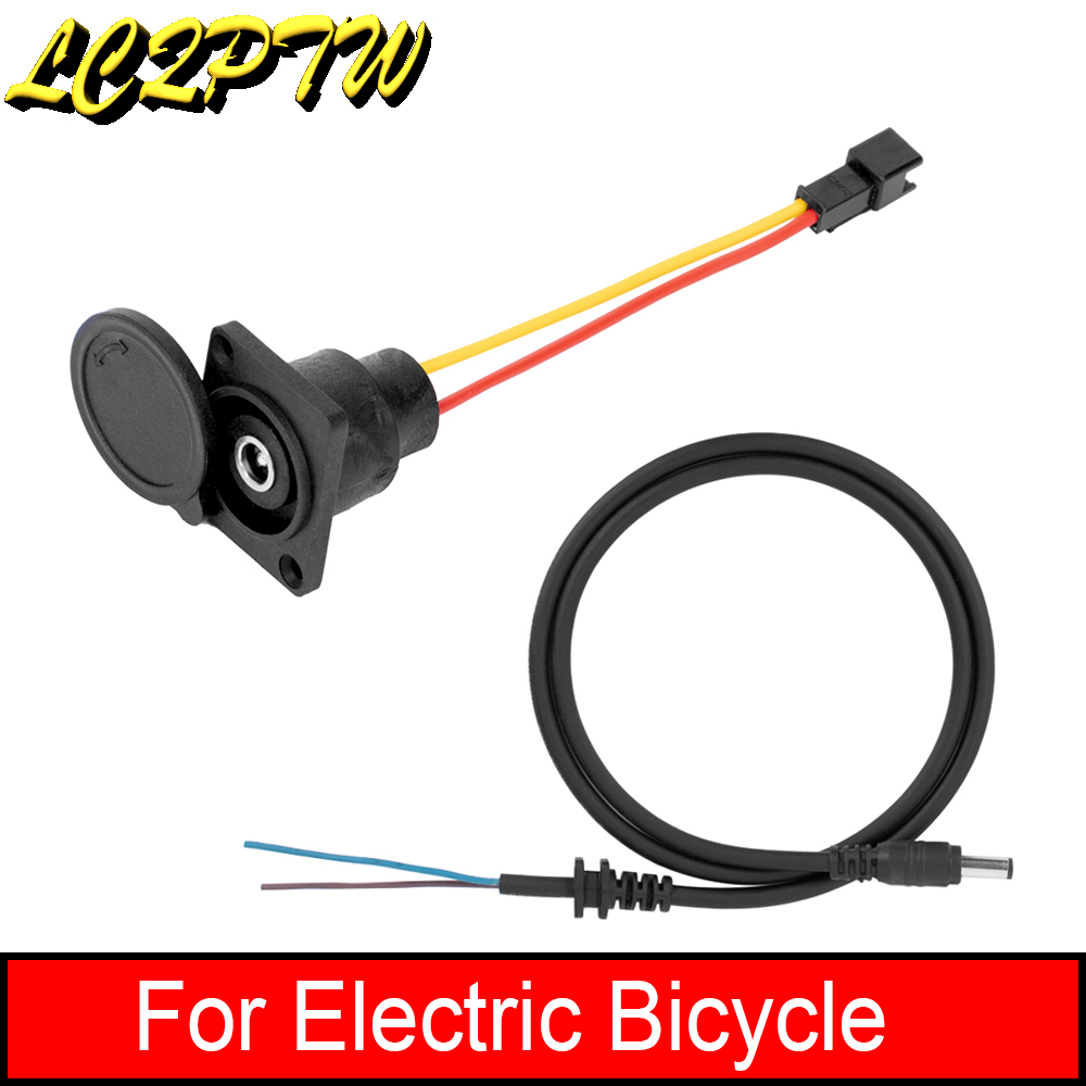 Lithium Oplader Dc2.1/2.5 Output Met Cover Socket Kabel Stroomaansluiting Laadpoort Voor E- Bike Oplaadstekker Met Deksel