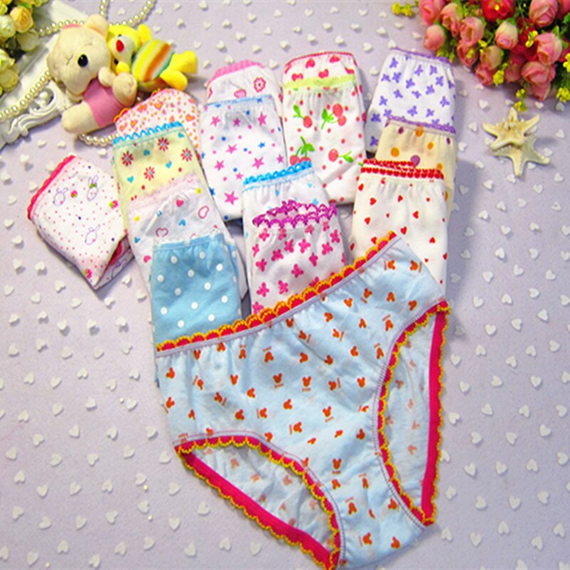 6pcs/pack Newborn Baby Girls Underwears Briefs Soft Breathable Cotton Panties Cute Printed Kids Toddlers Short Underpants Mixed