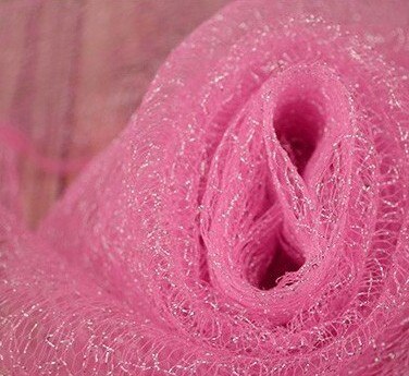 Sølv stof / mesh silke kaos kaos guld mesh stof / materiale rodet net net gaze / bryllup gaze stof / garn dekoration: Lyserød
