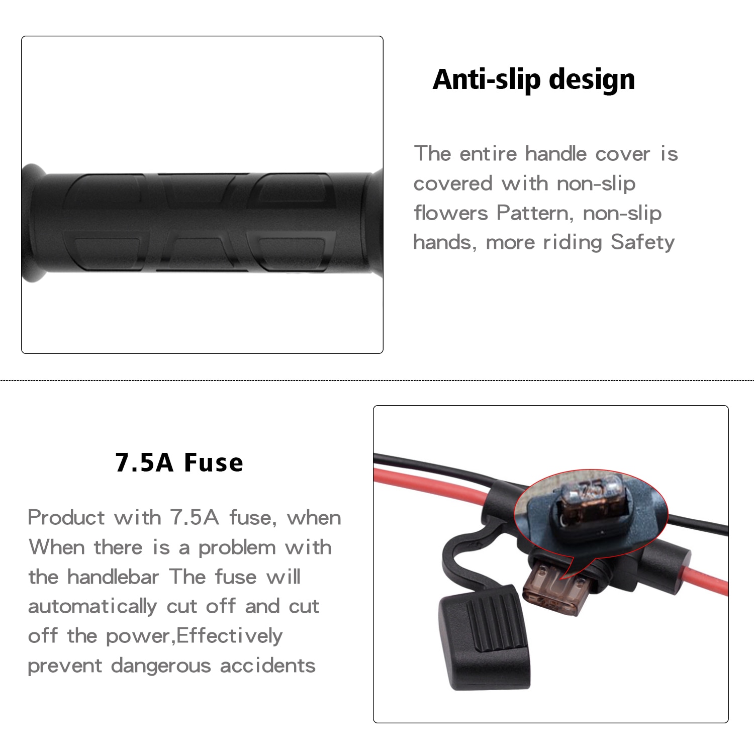 Universal 7/8" 22mm Adjustable Grip 12V Motorcycle Three-speed Thermostat Electric Heating Handle