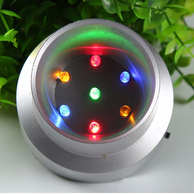 7 Colors LED Plastic Light Base Crystal Ball Pedestal Display