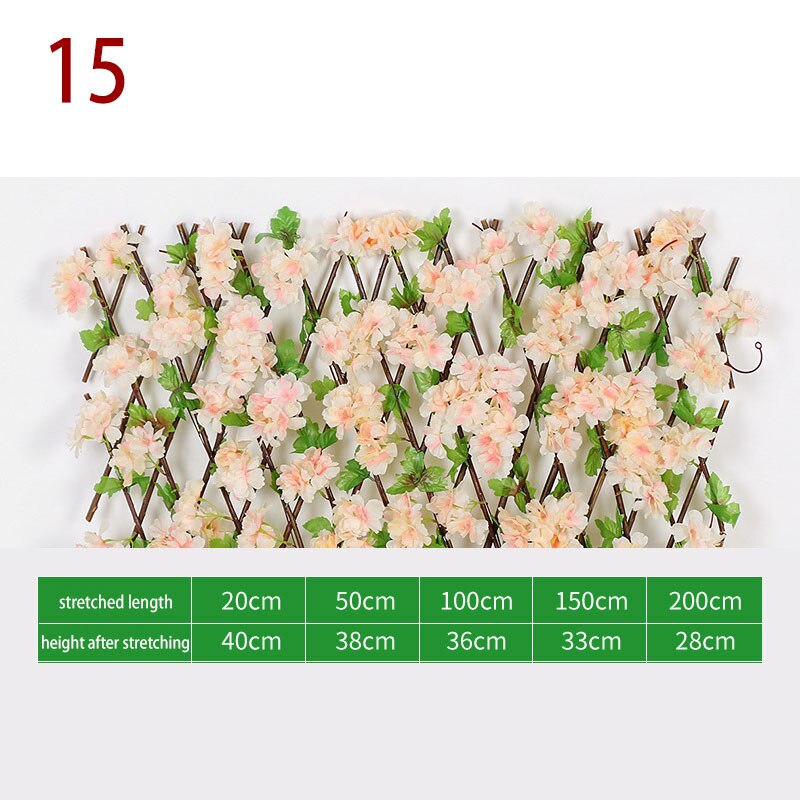 Clôture rétractable artificielle pour plantes de jardin, Simulation de fleurs, feuilles, décoration de jardin, écran de protection en treillis: 15
