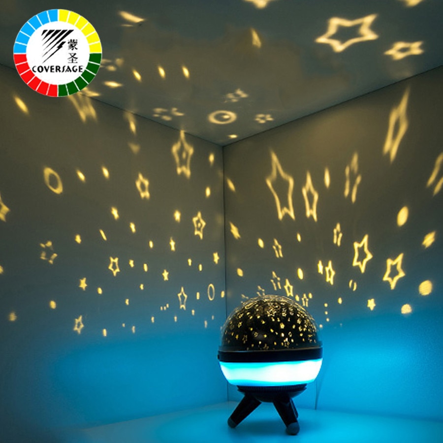 Dekking roterende nachtlamp projector draaien sterrenhemel sterrenmeester kinderen kinderen baby slaap romantische led usb lamp projectie
