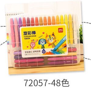 Børnetegning 12/24/36/48/60 farve diy maleri graffiti farveblyant sikker ikke-giftig vaskbar roterende farveblyant: 48 farver