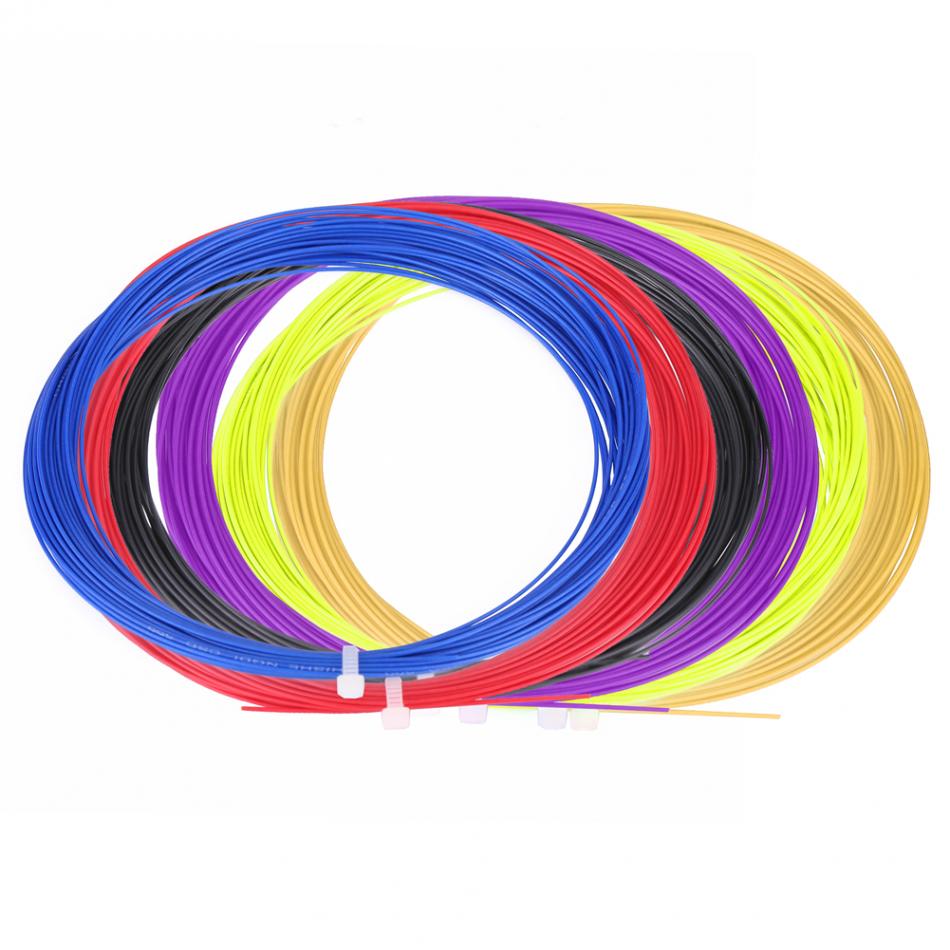 6 Farben Badminton String/Badminton Schläger String 10 mt Strapazierfähigem Nylon Hohe Flexibilität Badmintonschläger String Linie