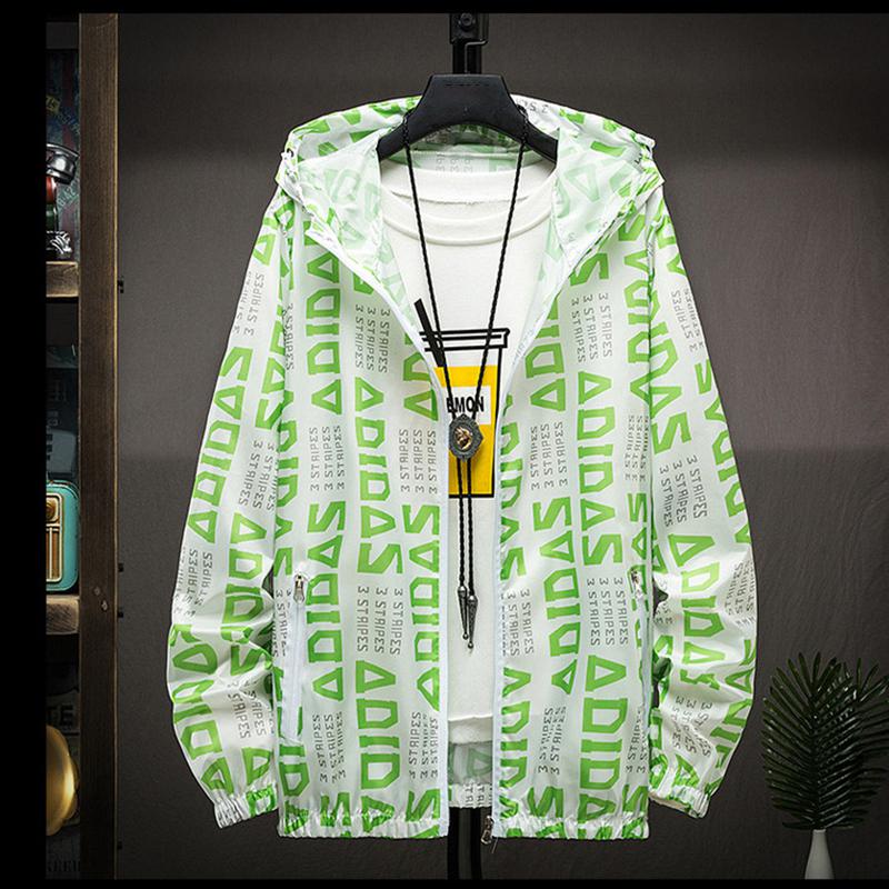 Lusumily jas dames zomer windjack zonbescherming kleding dunne jas dames sportjas capuchon blouse tops: Groente / Xxxl