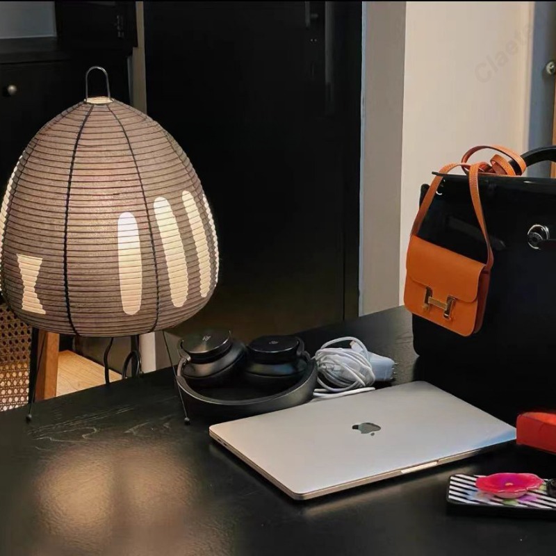 Og minimalistisk led-rispapirbordlampe retro boligindretning stue soveværelse spisestue atmosfære dekorativ belysning