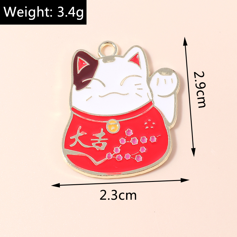 10 pezzi adorabili ciondoli cinesi fortunati per gatti per la creazione di gioielli fatti a mano fai da te simpatici ciondoli animali ciondoli collane orecchini accessori