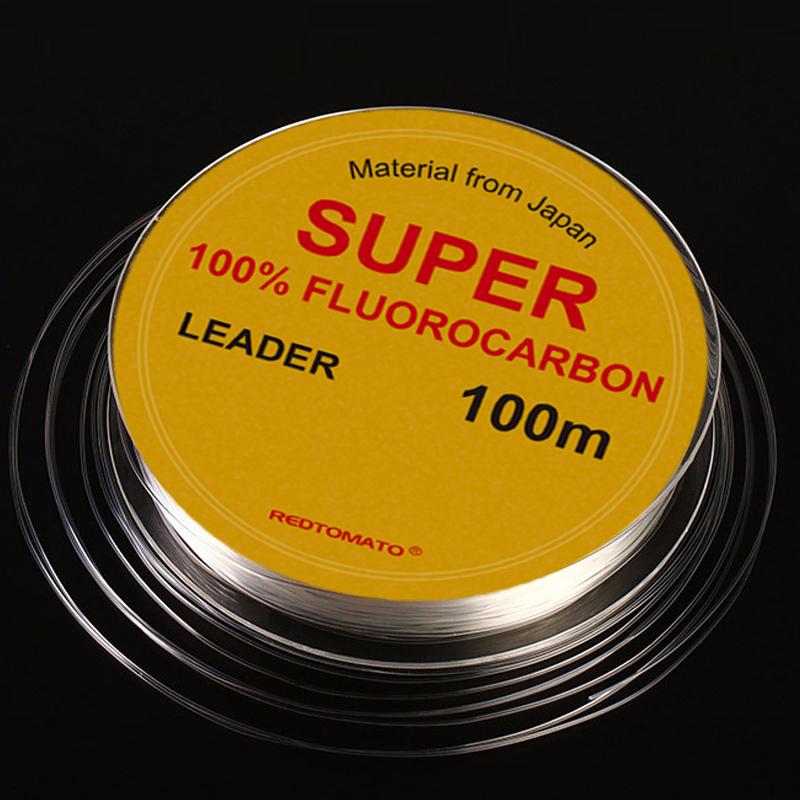 100M 100% Fluorocarbon Leader Vislijn Zee Vissersboot Japan Originele Zijde Onzichtbare Voor Karpervissen