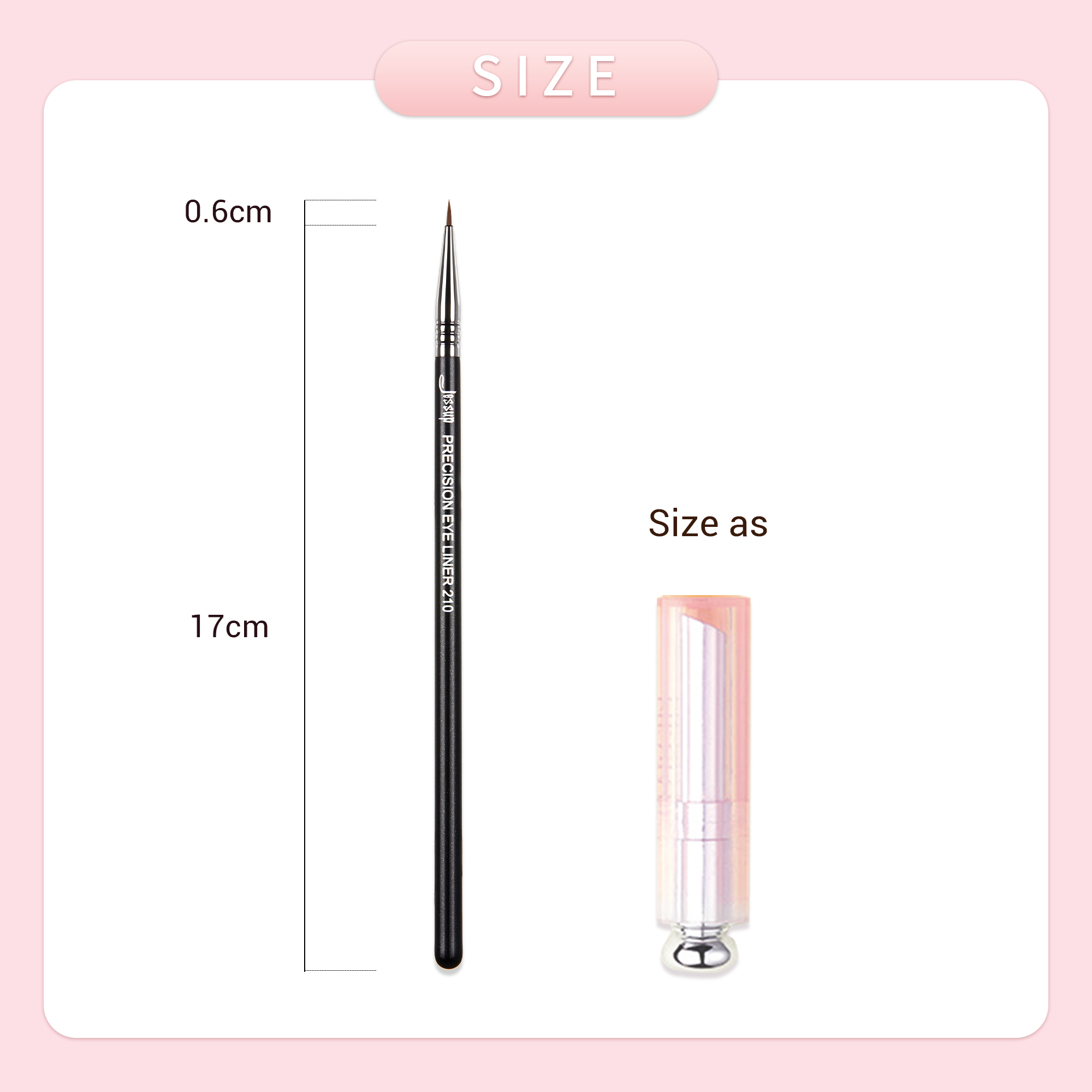 Jessup eyeliner børste sort/sølv præcisions makeup værktøjer tyndt syntetisk hår enkelte makeup børster