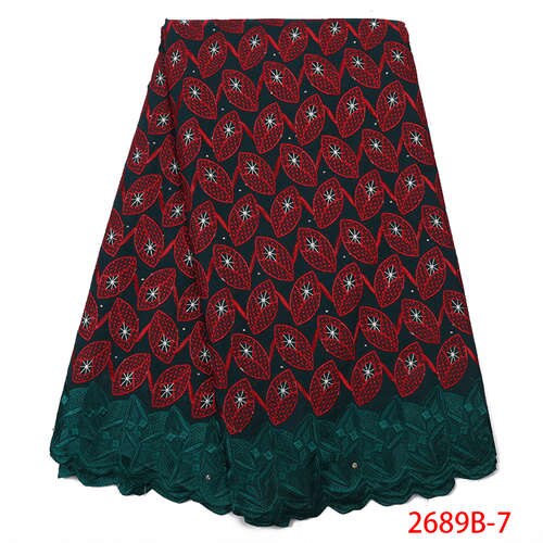 Dentelle suisse lace tissu africain brodé | Tissu de , avec lacets en coton et pierres, dernière collection nigériane: picture 7