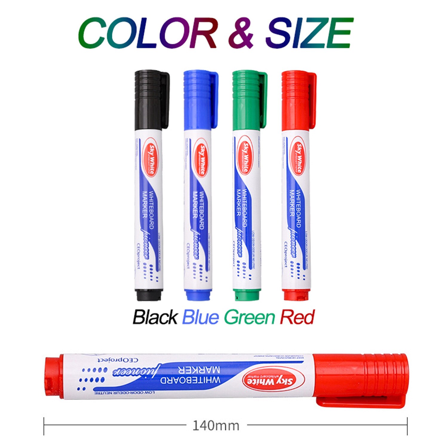 4pcs/set Whiteboard Pen Set Erasable Marker Pen for White Board Glass Kids Drawing Office Meeting School Teacher